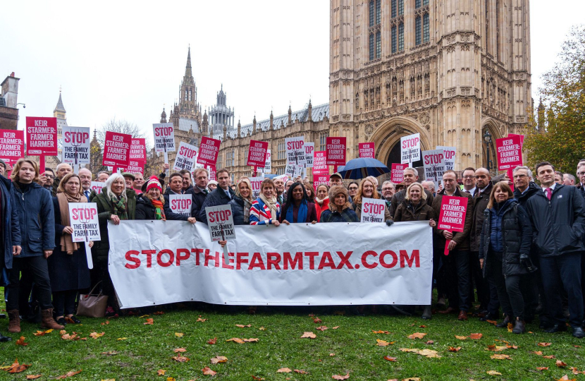 Conservative MPs banner stop the family farm tax 