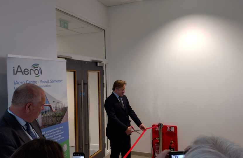 Marcus Fysh MP officially opens iAero in Yeovil